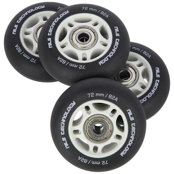 ZESTAW PU 72x24 82A CZARNE MATOWE (4 szt.) + ABEC-9  (8 szt.) NILS EXTREME