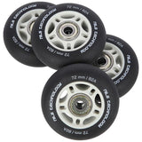ZESTAW PU 72x24 82A CZARNE MATOWE (4 szt.) + ABEC-9  (8 szt.) NILS EXTREME