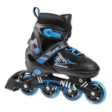 NH7104 A 2w1 BLACK/BLUE ROZM. M ŁYŻWOROLKI Z WYM. PŁ. HOKEJOWĄ NILS EXTREME