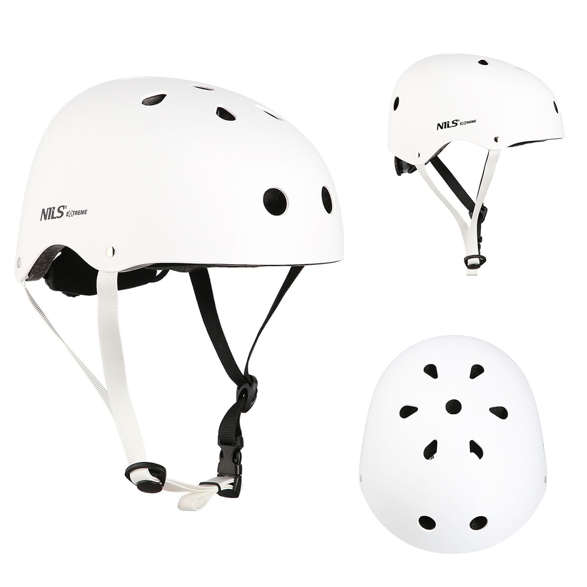 Kask ochronny biały NILS EXTREME MTW001 do rolek, hulajnogi i deskorolki