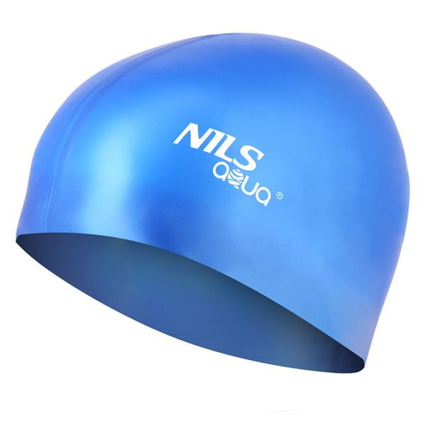 JEDNOKOLOROWY SH71 NIEBIESKI POŁYSK CZEPEK SILIKONOWY NILS AQUA