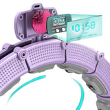 Hula hop magnetyczny fioletowy HMS HHM14 z wyświetlaczem LCD i obciążeniem