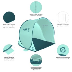 NAMIOT SAMOROZKŁADAJĄCY NILS NC3173 MIĘTOWY