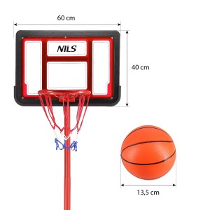 REGULOWANY KOSZ DO KOSZYKÓWKI 1,47-1,97m NILS ZDK881A + PIŁKA
