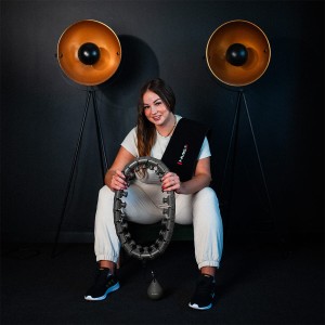 ZESTAW HULA HOP HHW12 BLACK Z WYPUSTKAMI I OBCIĄŻNIKIEM HMS + PAS BR163 BLACK PLUS SIZE