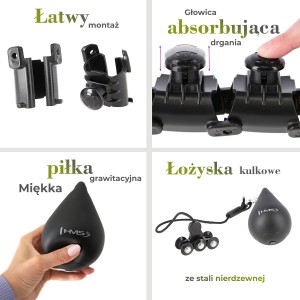 ZESTAW HULA HOP HHW12 BLACK Z WYPUSTKAMI I OBCIĄŻNIKIEM HMS + PAS BR163 BLACK PLUS SIZE