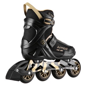 ŁYŻWOROLKI ARMOUR CZARNO ZŁOTE NA22151 NILS EXTREME