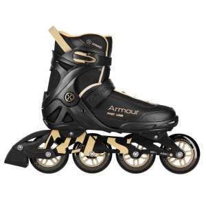 ŁYŻWOROLKI ARMOUR CZARNO ZŁOTE NA22151 NILS EXTREME
