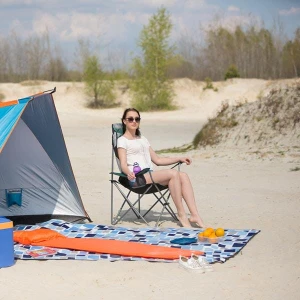 Krzesło turystyczne zielone NILS CAMP NC3080 składane z uchwytem na kubek