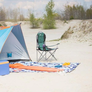 Krzesło turystyczne zielone NILS CAMP NC3080 składane z uchwytem na kubek