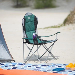 Krzesło turystyczne zielone NILS CAMP NC3080 składane z uchwytem na kubek