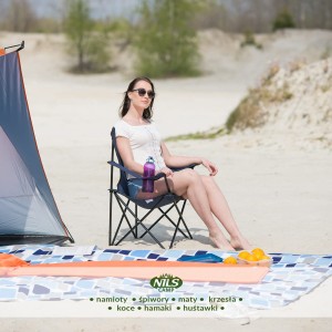 Krzesło turystyczne NILS CAMP NC3044 składane z uchwytem na kubek