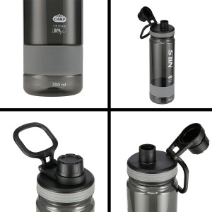 ZESTAW PLECAK CZARNY ADVENTURE 25L NC1766 + NCD07 BUTELKA SZARA TRITANOWA NILS CAMP