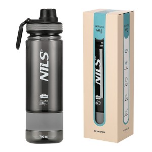 ZESTAW PLECAK CZARNY ADVENTURE 25L NC1766 + NCD07 BUTELKA SZARA TRITANOWA NILS CAMP