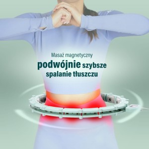 ZESTAW HULA HOP MAGNETYCZNY GREEN Z LICZNIKIEM HMS HHM14 + PAS BR163 BLACK PLUS SIZE