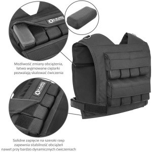 KAMIZELKA TRENINGOWA  Z OBCIĄŻENIEM 16 KG KTO16  HMS PREMIUM OUTLET