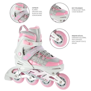 NA1186 RÓŻOWY ROZM. L (39-42)  ŁYŻWOROLKI NILS EXTREME OUTLET