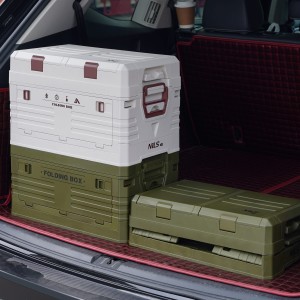 SKRZYNIA KEMPINGOWA Z POKRYWĄ SKŁADANA ZIELONA 50L NILS CAMP NCB4003