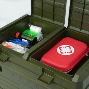 SKRZYNIA KEMPINGOWA Z POKRYWĄ SKŁADANA ZIELONA 50L NILS CAMP NCB4003