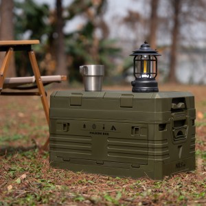 SKRZYNIA KEMPINGOWA Z POKRYWĄ SKŁADANA ZIELONA 50L NILS CAMP NCB4003