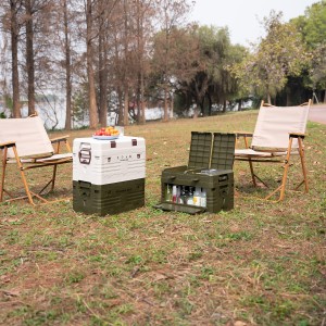 SKRZYNIA KEMPINGOWA Z POKRYWĄ SKŁADANA ZIELONA 50L NILS CAMP NCB4003