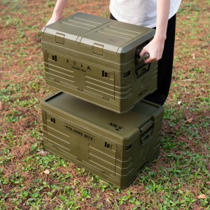 SKRZYNIA KEMPINGOWA Z POKRYWĄ SKŁADANA ZIELONA 50L NILS CAMP NCB4003