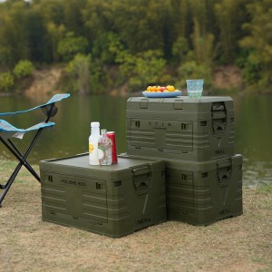 SKRZYNIA KEMPINGOWA Z POKRYWĄ SKŁADANA ZIELONA 50L NILS CAMP NCB4003