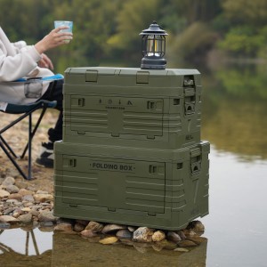 SKRZYNIA KEMPINGOWA Z POKRYWĄ SKŁADANA ZIELONA 50L NILS CAMP NCB4003