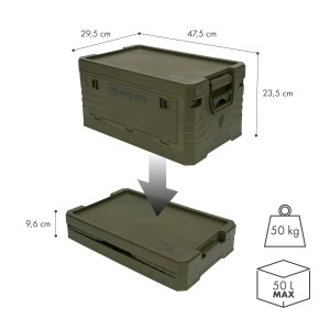 SKRZYNIA KEMPINGOWA Z POKRYWĄ SKŁADANA  50L NILS CAMP NCB4001