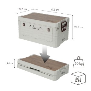SKRZYNIA KEMPINGOWA Z FUNKCJĄ STOŁU SKŁADANA 2W1 50L NILS CAMP NCB4002