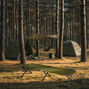 ŁÓŻKO POLOWE SKŁADANE ZIELONE 200 CM NILS CAMP NC2756