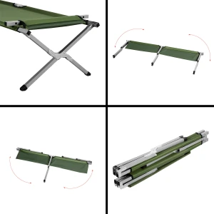 ŁÓŻKO POLOWE SKŁADANE ZIELONE 200 CM NILS CAMP NC2756
