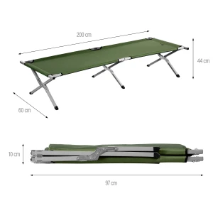 ŁÓŻKO POLOWE SKŁADANE ZIELONE 200 CM NILS CAMP NC2756