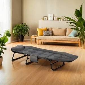 ŁÓŻKO TURYSTYCZNE SKŁADANE SZARE 200 CM NILS CAMP NC2720