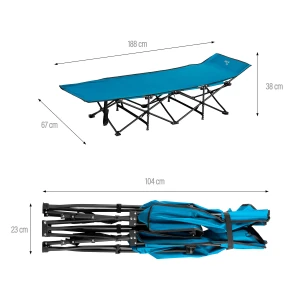 ŁÓŻKO POLOWE NIEBIESKIE 188 CM NILS CAMP NC2701