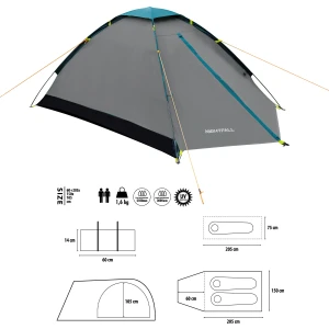 NAMIOT KEMPINGOWY SZARO-NIEBIESKI NIGHTFALL NILS CAMP NC6033