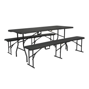 SKŁADANA ŁAWKA OGRODOWA 183 CM ANTRACYT NILS CAMP NC3404