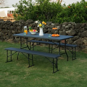 SKŁADANA ŁAWKA OGRODOWA 183 CM ANTRACYT NILS CAMP NC3404