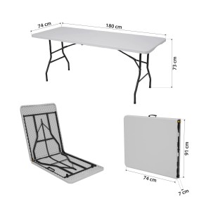 STÓŁ TURYSTYCZNY 180 CM BIAŁY NILS CAMP NC1618