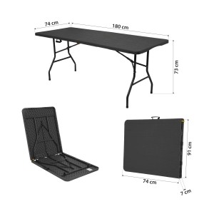 STÓŁ TURYSTYCZNY 180 CM ANTRACYT NILS CAMP NC1618