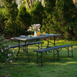 STÓŁ TURYSTYCZNY 180 CM ANTRACYT NILS CAMP NC1618