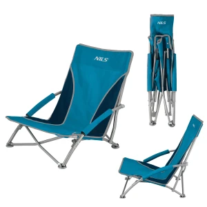 KRZESŁO PLAŻOWE NIEBIESKO-SZARE NILS NC3035