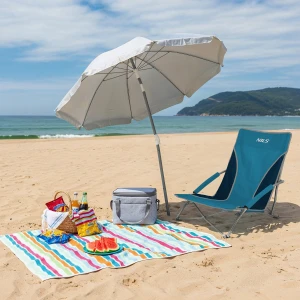 KRZESŁO PLAŻOWE NIEBIESKO-SZARE NILS NC3035