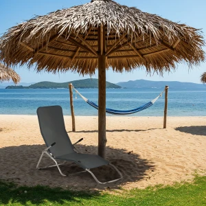 LEŻAK TURYSTYCZNY/PLAŻOWY SZARY  NILS NC3017