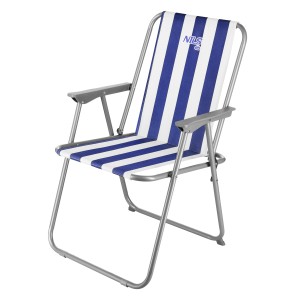 KRZESŁO KEMPINGOWE SKŁADANE NIEBIESKO-BIAŁE NILS CAMP NC3503 