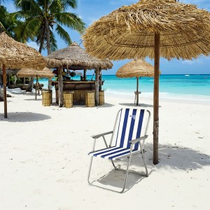 KRZESŁO KEMPINGOWE SKŁADANE NIEBIESKO-BIAŁE NILS CAMP NC3503 