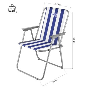 KRZESŁO KEMPINGOWE SKŁADANE NIEBIESKO-BIAŁE NILS CAMP NC3503 