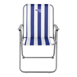 KRZESŁO KEMPINGOWE SKŁADANE NIEBIESKO-BIAŁE NILS CAMP NC3503 