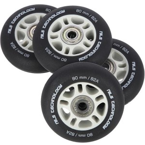 ZESTAW PU 80x24 82A CZARNE MATOWE (4 szt.) + ABEC-9  (8 szt.) NILS EXTREME