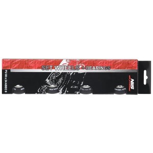 ZESTAW PU 80x24 82A CZARNE MATOWE (4 szt.) + ABEC-9  (8 szt.) NILS EXTREME